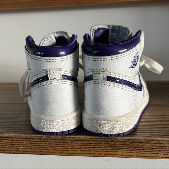 Air Jordan 1 Retro High Size 12 Kids Court Purple White - Picture 5 of 7